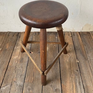 Vintage Holzhocker Werkstatt Hocker Stuhl Fabrik loft