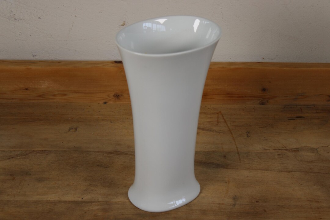 Vintage Kaiser Porzellan Vase Weiß – H 26 × B 15 Cm, W. Germany