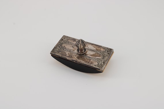 Vintage Metall-Holz Ink-Blotter • Antikes Schreib-Accessoire • Schreibtisch Deko