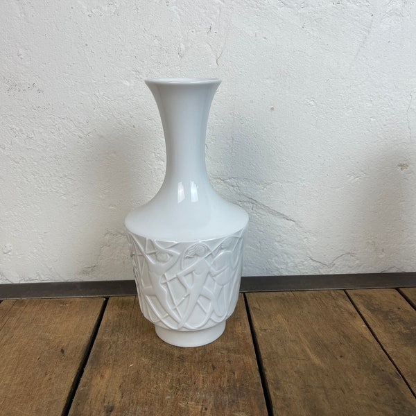 Vase OP Art edelstein Prozellan relief Akt Einhorn 60 er