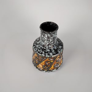 Vintage Scheurich Keramikvase 2909 – West Germany Fat Lava – Braun/Grau – Mid-Century Modern, 18 cm