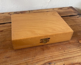 Vintage Holz Diakasten Magazin Box  für  Dias Karteikasten zigaren box Kiste messing