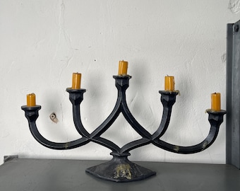 Brutalistische Gusseisen Kerzenständer | Gießerei Aachen | Midcentury Design Deutschland | Vintage Kerzenhalter Industrial Deko