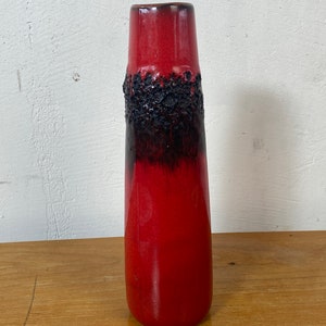 FAT Lava West Germany Vase Kreuz Keramik 60er