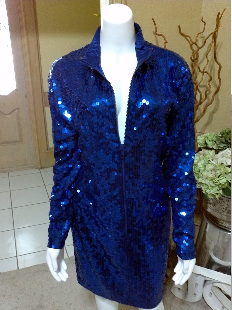 Royal Blue Sequins Dress