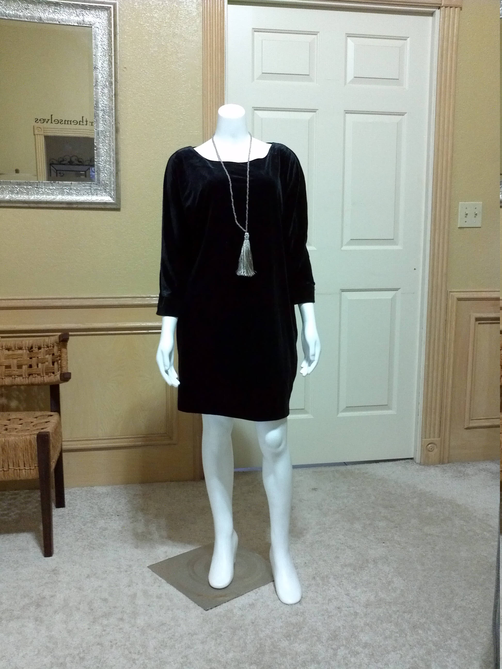 black velvet babydoll dress