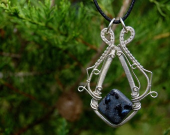 Sterling Silver Larvikite Pendant