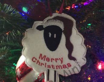 Cute sheep Christmas ornament wool felt