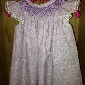 Hand smocked bishop style dress