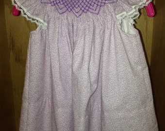 Hand smocked bishop style dress