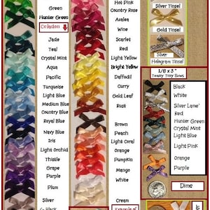 100 Bows, Color Choice, Sewing, Pretied,Satin Bows, peach, navy, green, red, Craft Bows, Hair Bows, Children&#39;s Clothing
