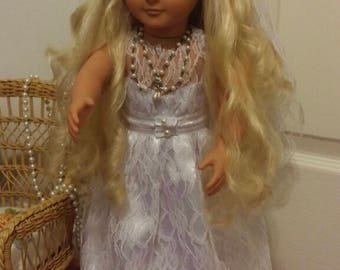 First Communion/Wedding Dress For 18 inch Dolls with or without Necklace,AG Doll Clothing,American Girl Clothing, Doll Jewelry,AG Jewelry