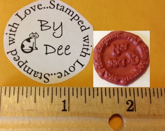 Name Dee Hand Stamped by, Unmounted Rubber Stamp, Cards, Crafts, Scrapbook,