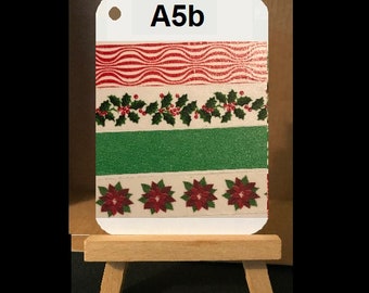 4ft Christmas Washi Tape Sampler Sticks , scrapbook, stamping, journaling, tape, masking tape, crafts, gifts