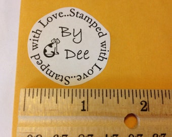 Name Dee Hand Stamped by, Unmounted Rubber Stamp, Cards, Crafts, Scrapbook,