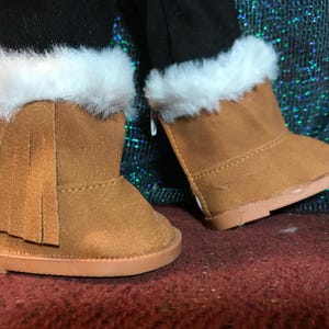 Pink or Tan Sued Boots they zip up the back - for 18&quot; Doll like American Girl