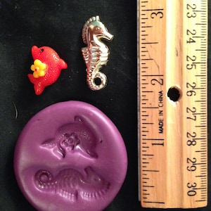 SALE Shipping Seahorse and Whale Mold, Resin Mold, Silicone Molds, Embellishments, Cabochons, Flat Back Cabochons, Supplies,Hair Bows