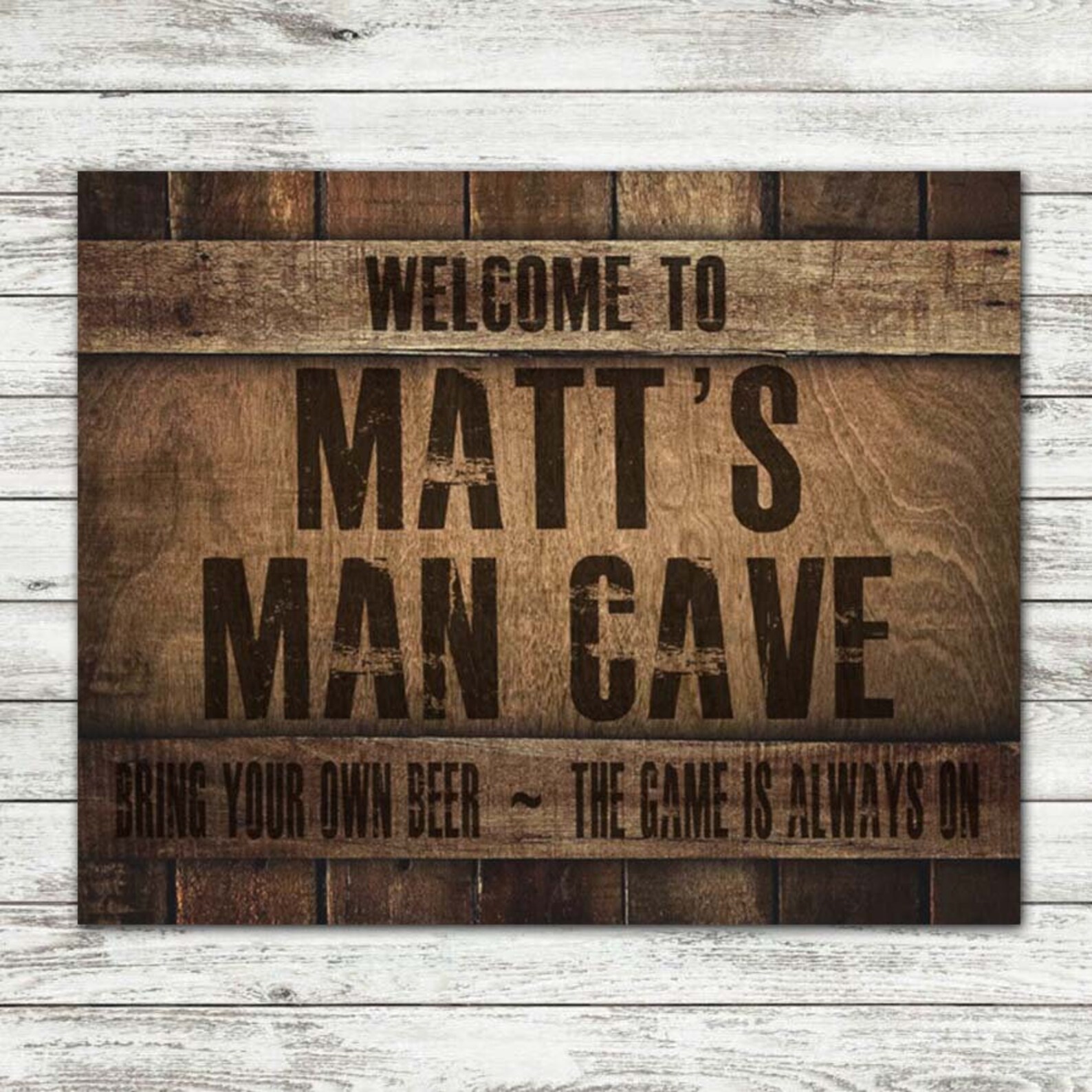Personalized Man Cave Sign Printable Digital File 8x10 Etsy