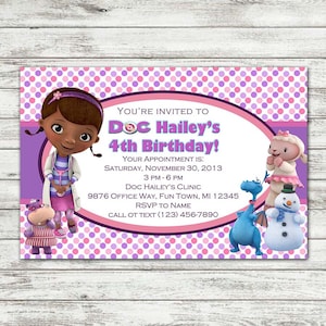 Doc McStuffins Birthday Party Invite - Digital File