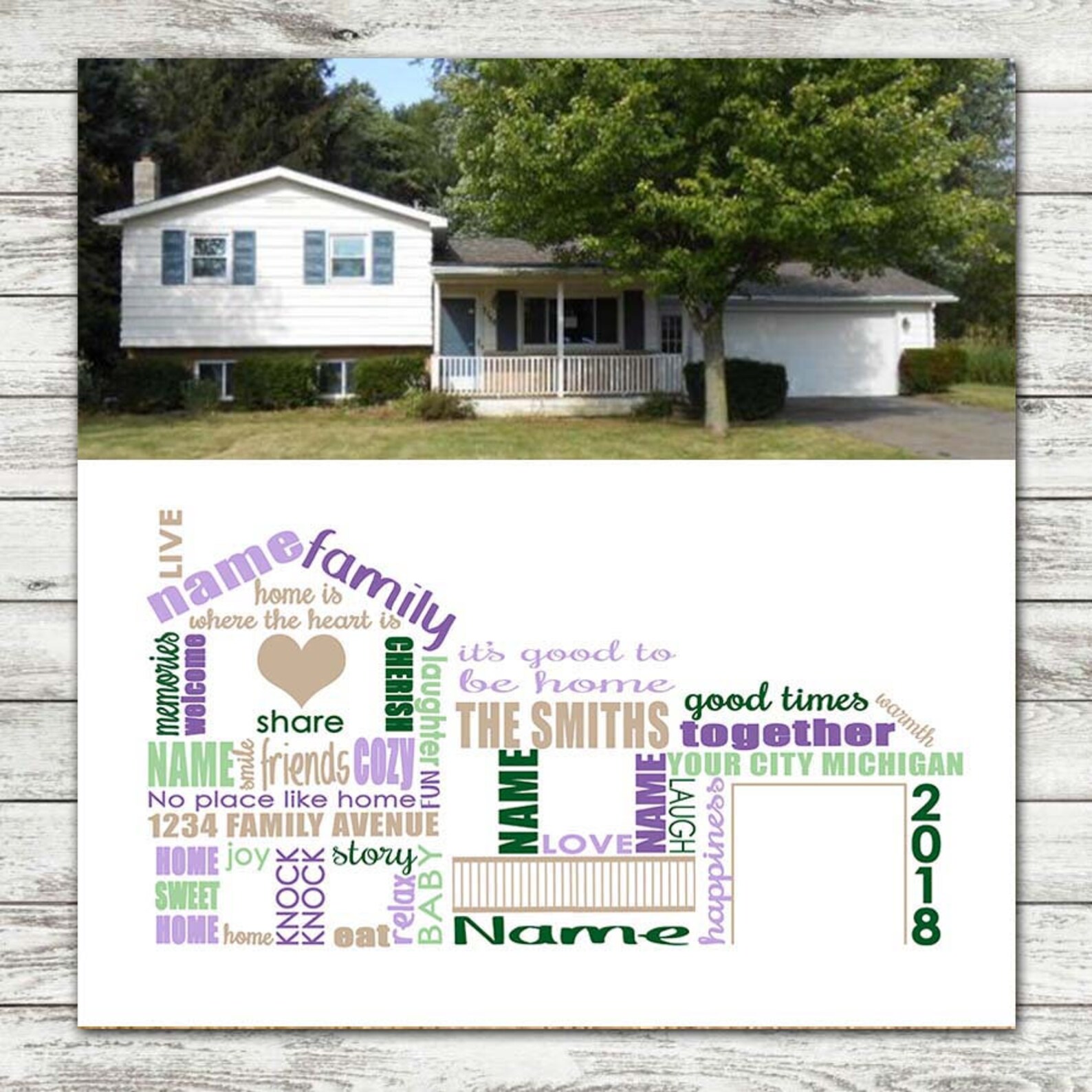 Custom House Word Art Printable Digital File | Etsy