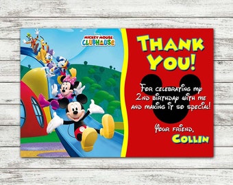 Mickey Mouse Clubhouse Thank You Card Chalkboard Pink Mickey Mouse ...