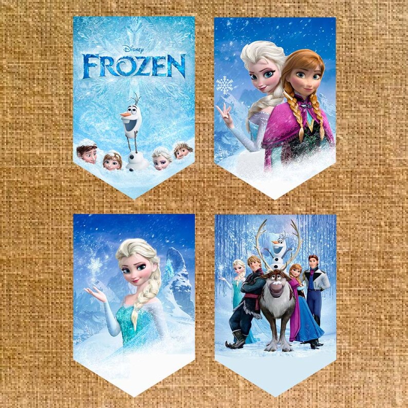 frozen happy birthday banner digital file instant download