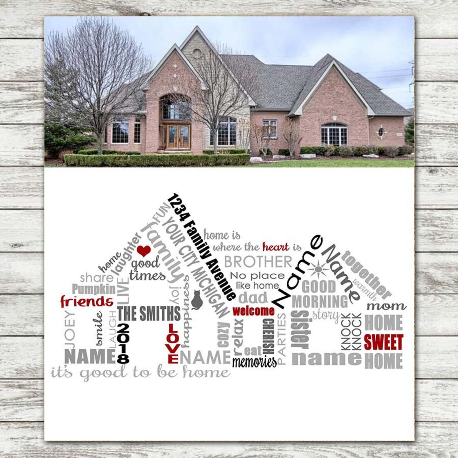 Custom House Word Art Printable Digital File | Etsy