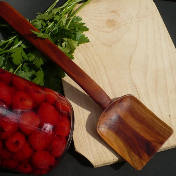 Ergonomic All Purpose Wooden Spatula, Made for frying, stiring, flipping and serving, kitchen spatula, plum wood spatula