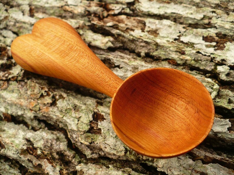 hand carved coffee scoop wooden coffee scoop Coffee scoop hand made coffee spoon HEART model of coffeee spoon plum wood coffee spoon