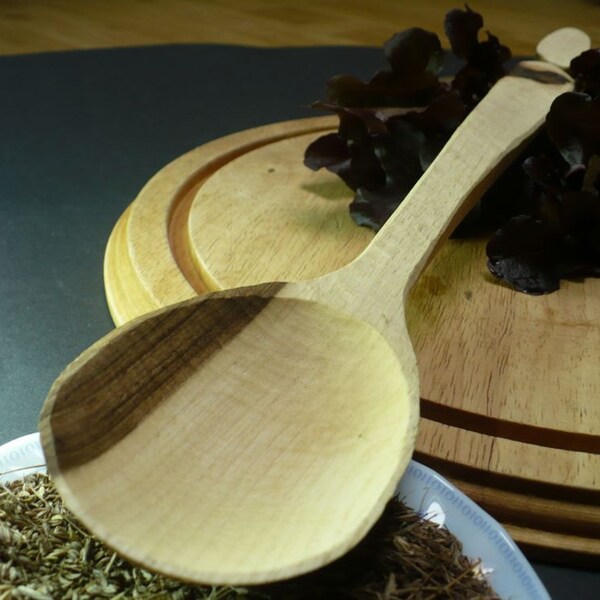 Extra long and Extra Large serving spoon, hand carved walnut spoon, long spoon, mother's spoon, mixing or cooking spoon