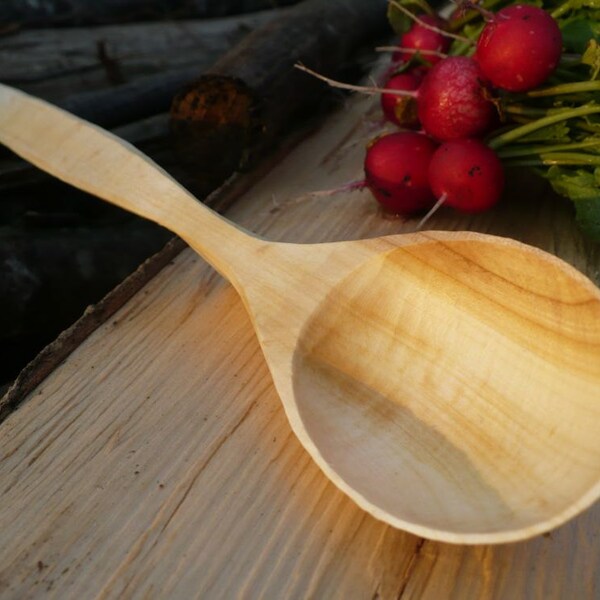Kitchen Cooking Spoon, Mixing wooden spoon, long spoon, mother's spoon, cherry wood spoon with beatiful shape