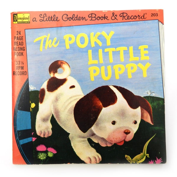 The Poky Little Puppy - Little Golden Book and Record - Vintage children's book 1977