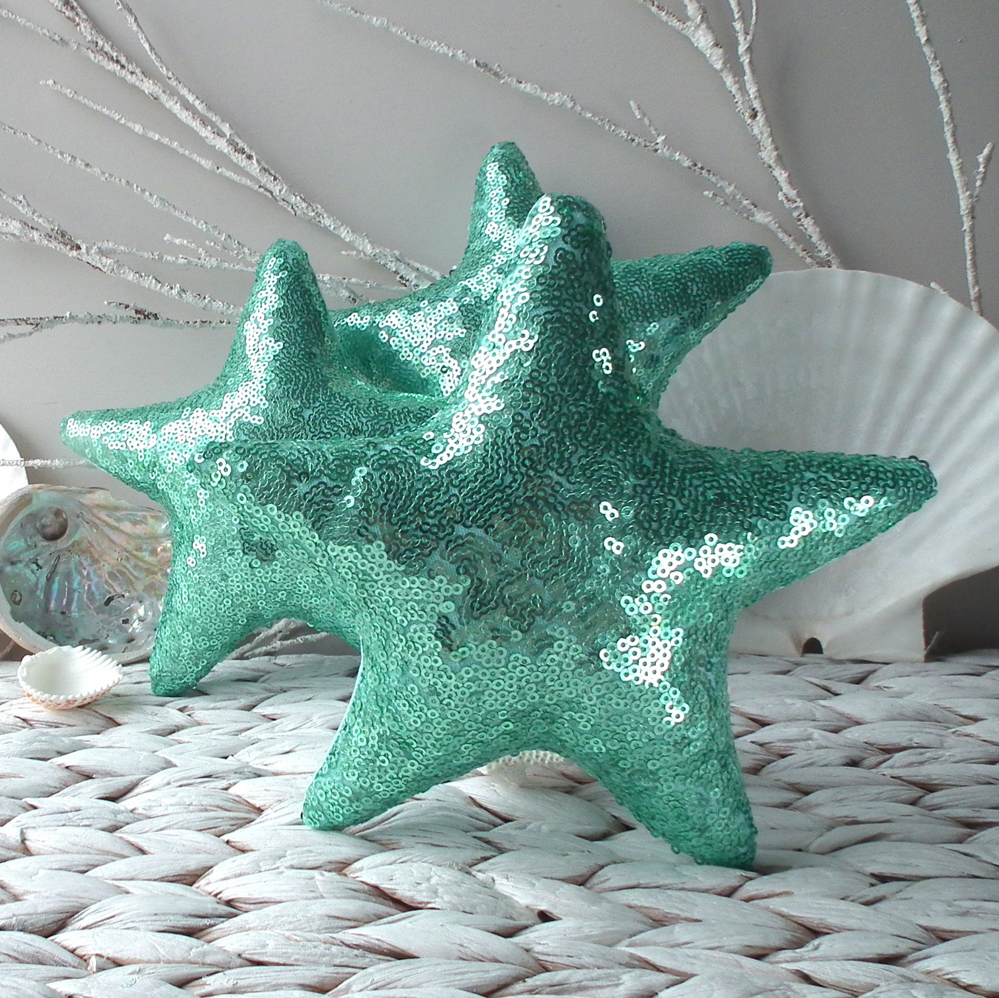 Starfish Pillow Sequined Starfish Cushion for a Nursery Etsy Australia