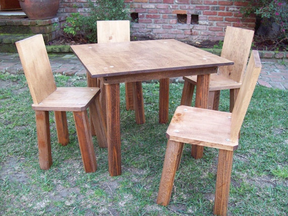 handmade childrens table and chairs