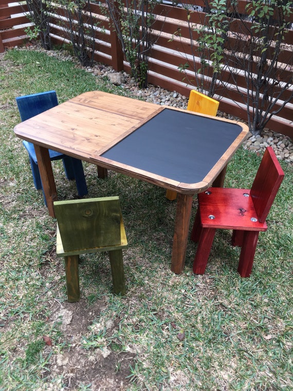 chalkboard table and chairs