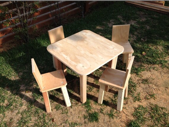 unfinished kids table and chairs