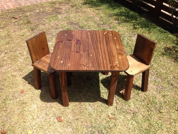 children's solid wood table and chairs