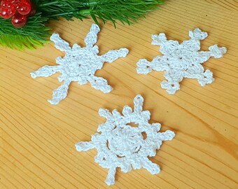 Crochet Snowflake Pattern, Christmas Ornaments, Garland Decor (PDF Pattern)