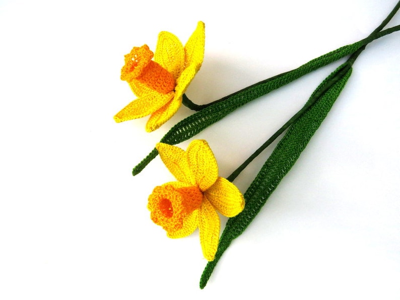 Daffodil crochet pattern, spring flower, spring crochet pattern imagem 9