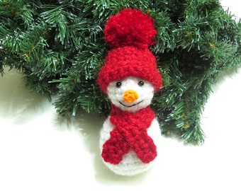 ハンドメイド 編みぐるみ クリスマスツリー 雪だるま かぎ針編みの雪だるま編みぐるみのパターン：クリスマスツリーの