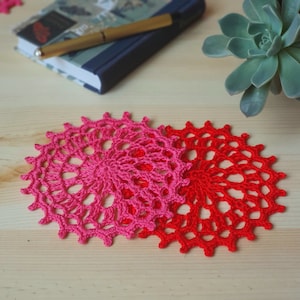 crochet pattern for delicate pointy picot doily table setting, table decor, coaster, crochet mat, table mat, christmas holiday table setting