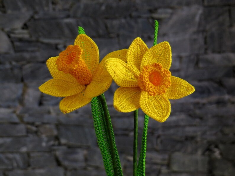 Daffodil crochet pattern, spring flower, spring crochet pattern imagem 4