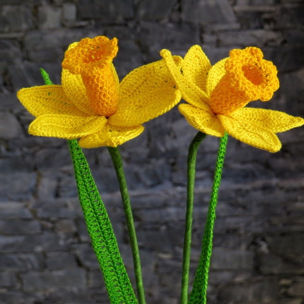 Daffodil crochet pattern, spring flower, spring crochet pattern