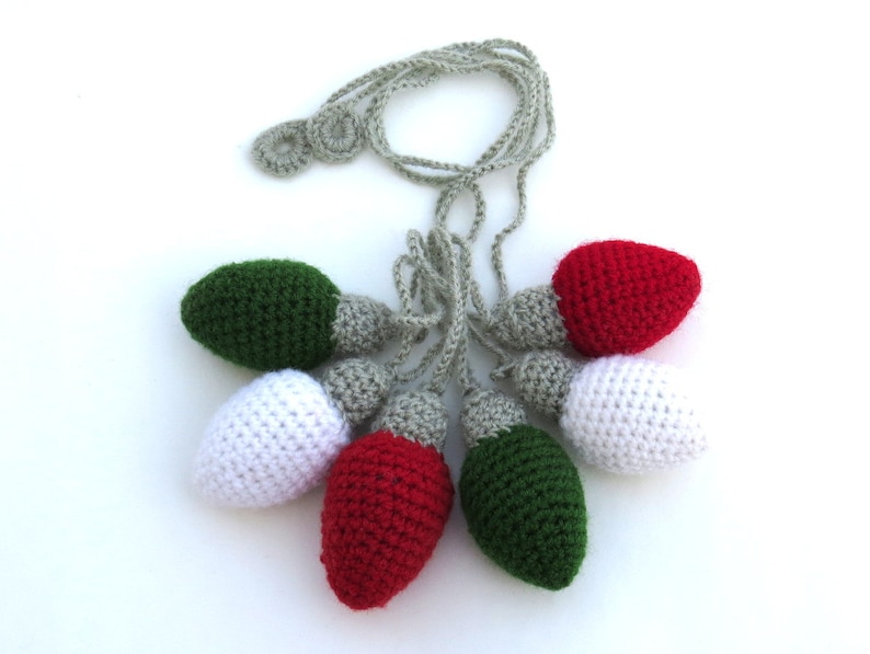 Crochet pattern christmas garland christmas lights garland pdf Etsy