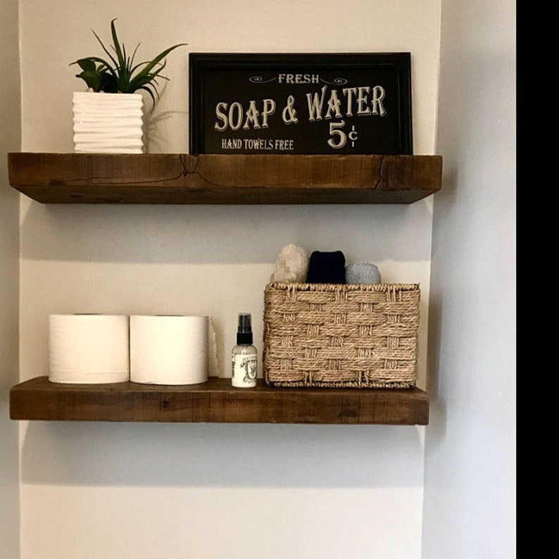 HEAVYDUTY RECLAIMED Wood Floating Shelves WIth Steel Brackets Etsy