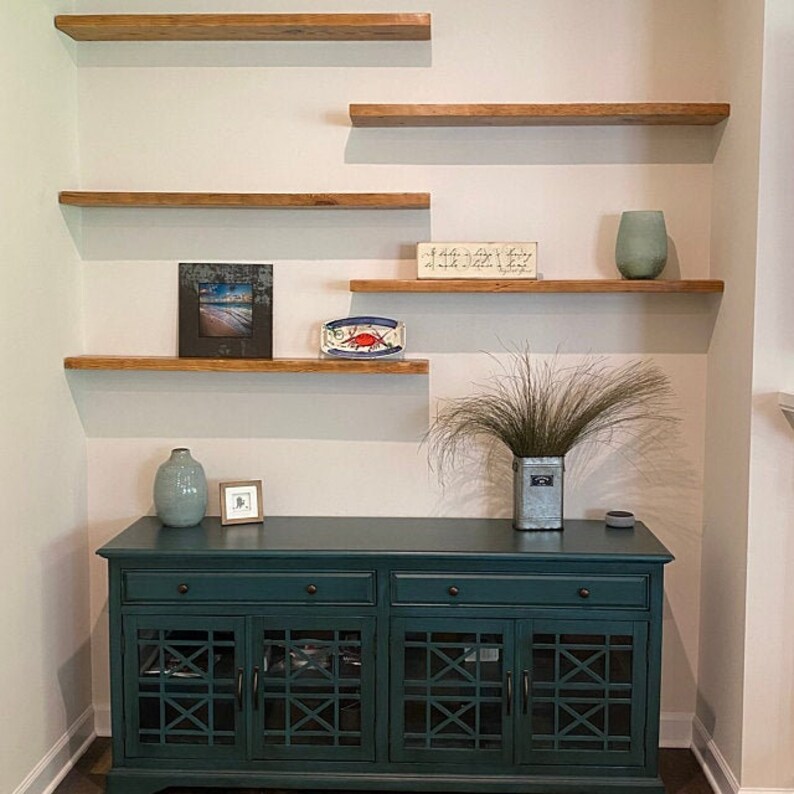 HEAVYDUTY RECLAIMED Rustic Wood Floating Shelves With Steel Etsy