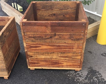 Reclaimed Wood Outdoor Planter Boxes for Deck or Patio