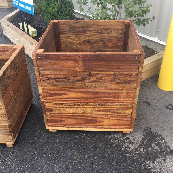 Reclaimed Wood Outdoor Planter Boxes for Deck or Patio