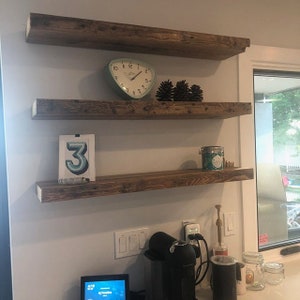 4 or 5 Deep HEAVY-DUTY RECLAIMED Wood Floating Shelves With Steel ...
