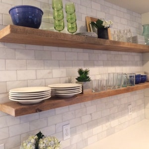 FLOATING SHELVES, Heavy-Duty, Modern / Farmhouse With Steel Floating Bracket, Shelves Sold Individually image 1